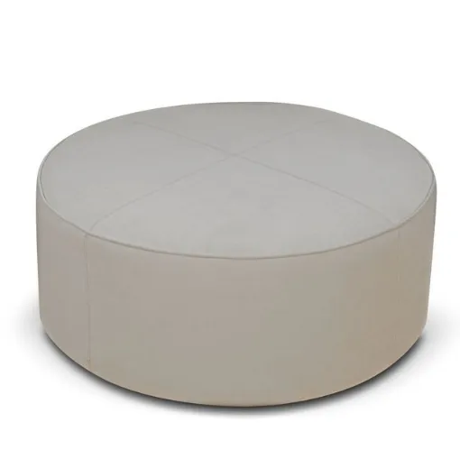 Pouf tondo rivestito in pelle di Sofangel