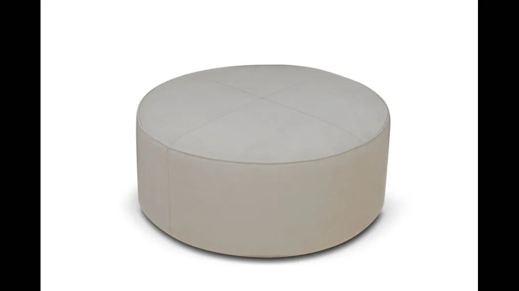 Pouf tondo rivestito in pelle di Sofangel