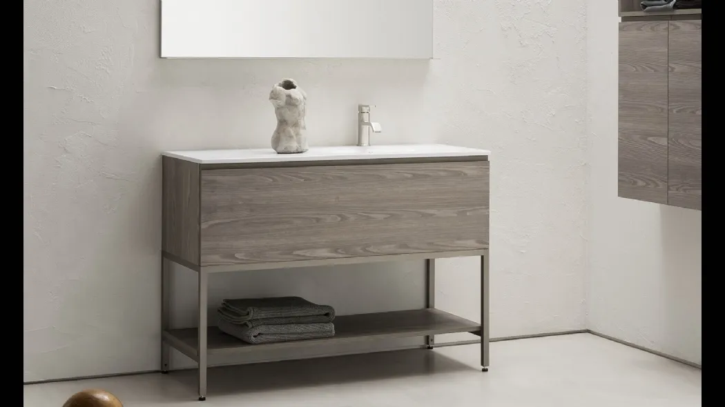 Mobile Bagno da appoggio in melaminico effetto legno B-GO BG003 di Compab