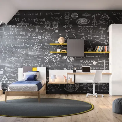 Camera componibile per teenager Room116 con scrivania di Zg Mobili