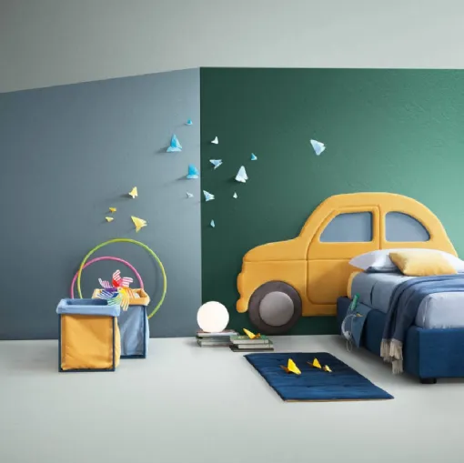 Letto moderno in tessuto per bambini Car di Bside