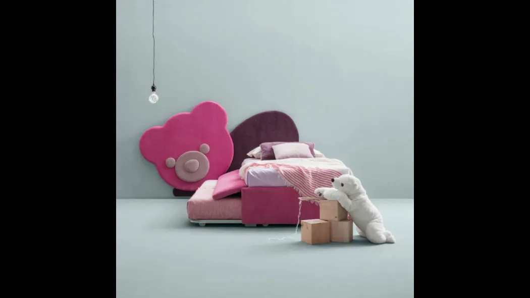 Letto singolo per bambini, in tessuto con letto estraibile Ted di Bside