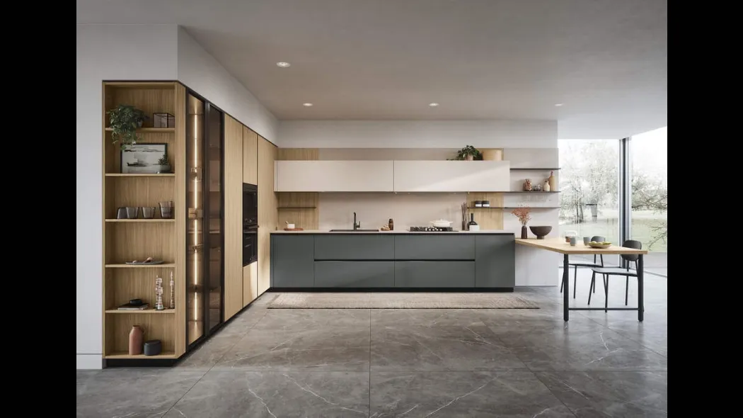 Cucina Moderna angolare Domino Composizione 01 di Prima Cucine