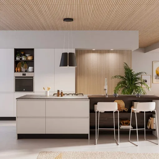 Cucina Moderna con isola Fly Composizione 01 di Prima Cucine