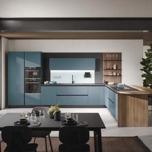 Cucina Moderna con penisola Luce Composizione 06 di Prima Cucine