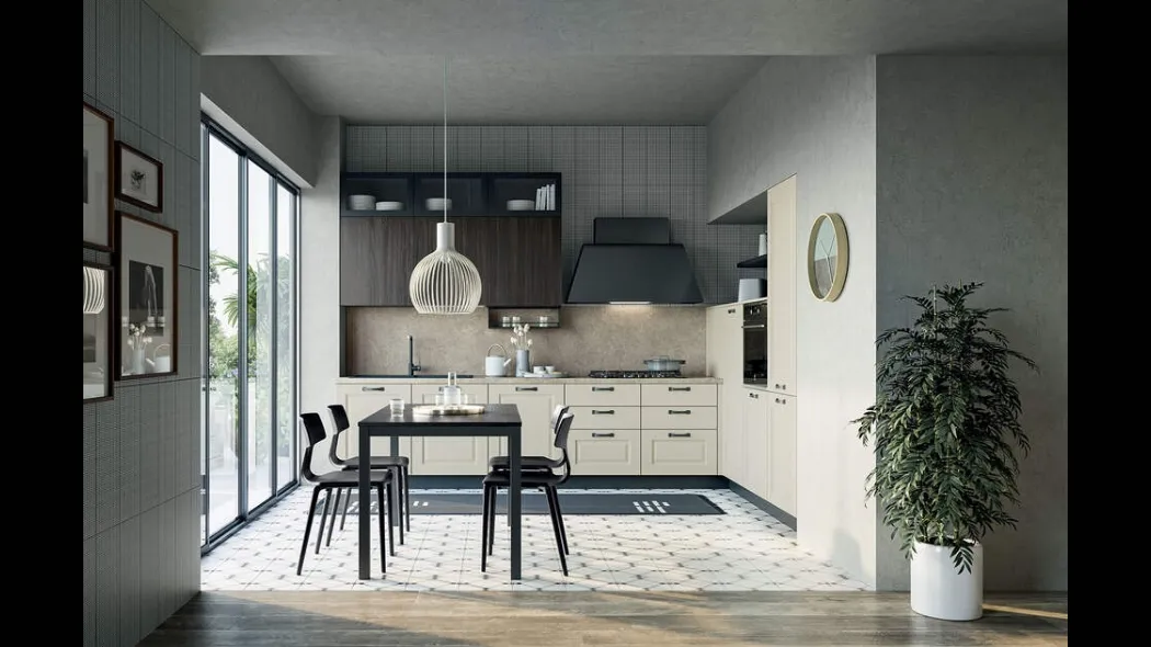 Cucina Moderna angolare Maya Composizione 02 in legno laccato di Prima Cucine