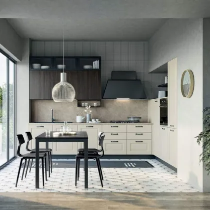 Cucina Moderna angolare Maya Composizione 02 in legno laccato di Prima Cucine