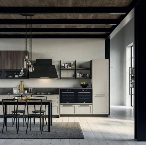 Cucina Moderna lineare Noah Composizione 04 in legno laccato di Prima Cucine