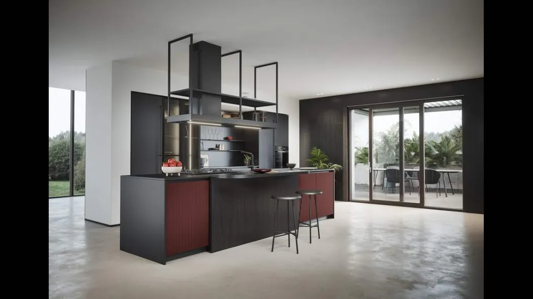 Cucina Moderna con isola Domino Composizione 03 di Prima Cucine