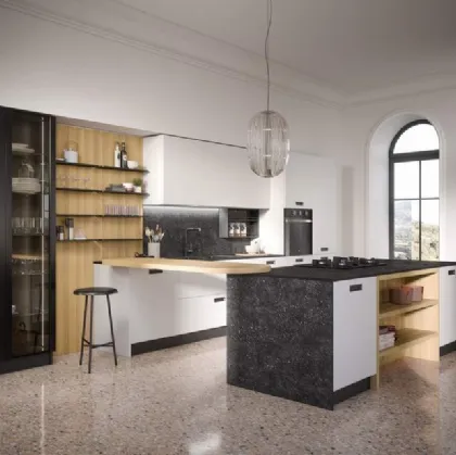 Cucina Moderna con penisola Domino Composizione 07 di Prima Cucine