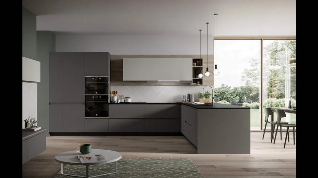 Cucina Moderna con penisola Fly Composizione 02 di Prima Cucine