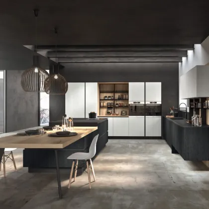 Cucina Moderna con isola Time 02 in melaminico di Gentili Cucine